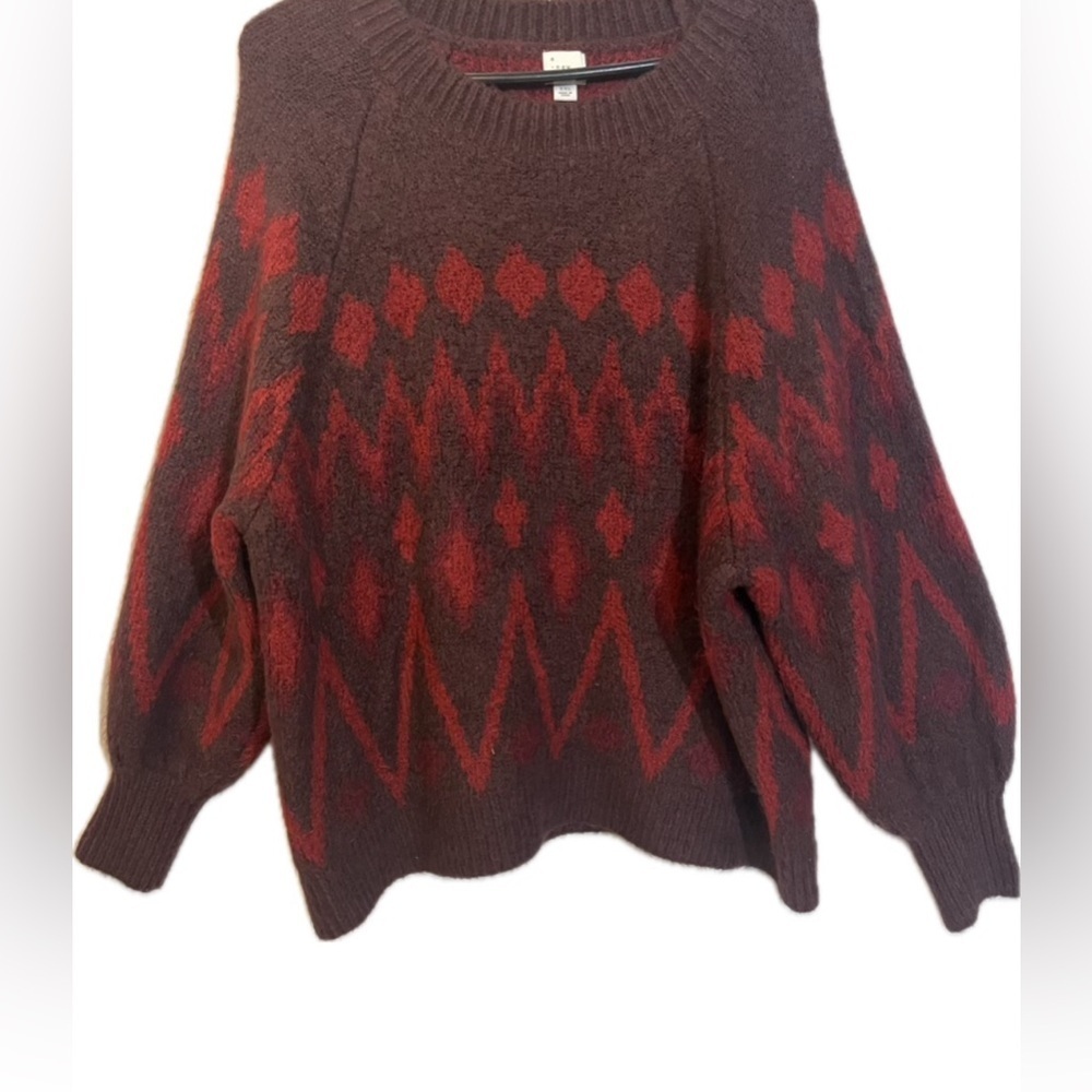a new day| Deep Burgundy and Red Sweater Women’s XXL